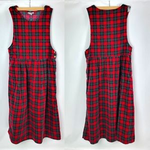 FADS 100% Cotton Plaid Sarafan Sleeveless Dress Vintage Sz 12